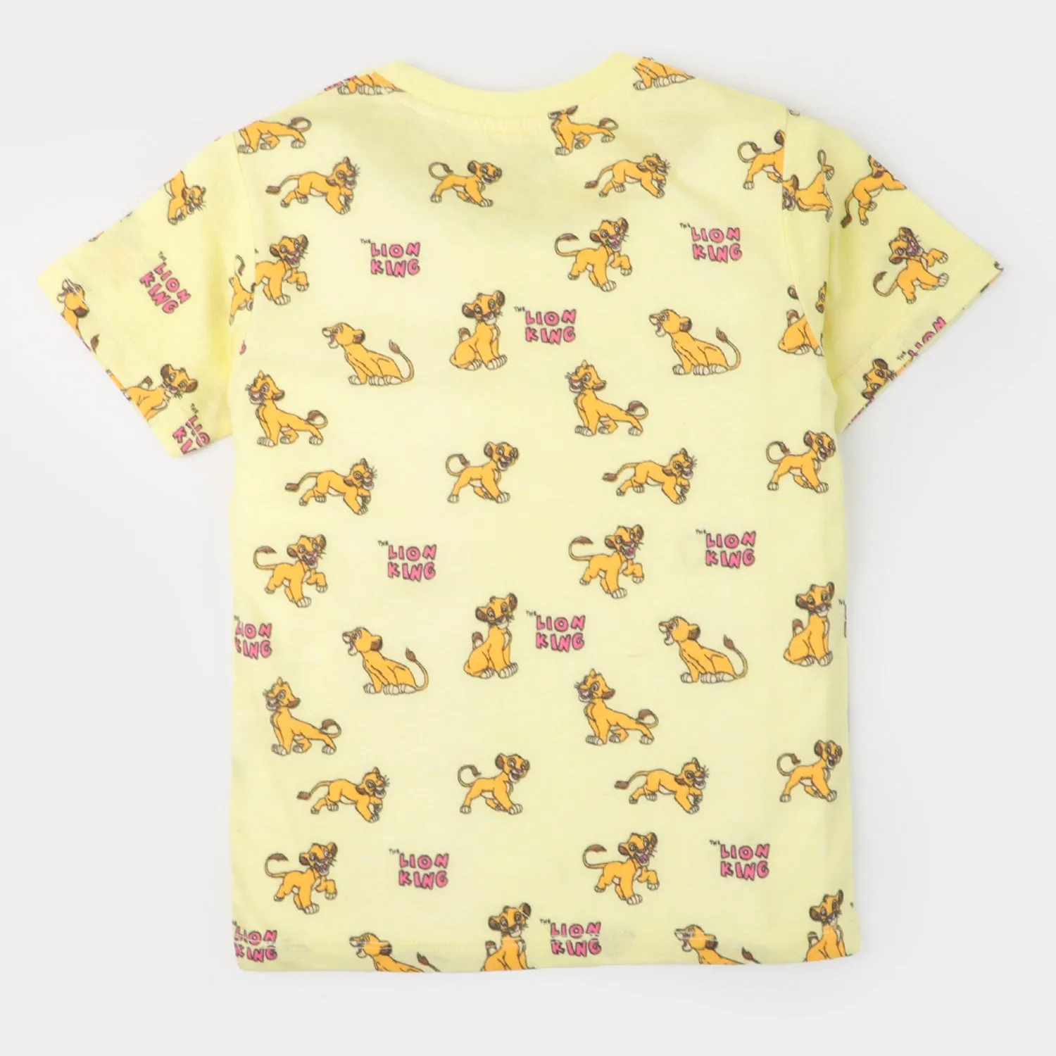Boys Cotton T-Shirt Lion King - Beige