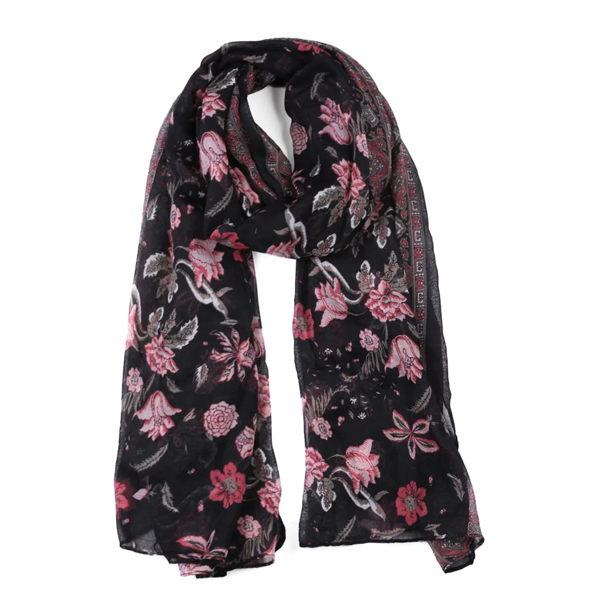 Women Polyester Scarves Beach Shawls Vintage Style Wraps ZB074